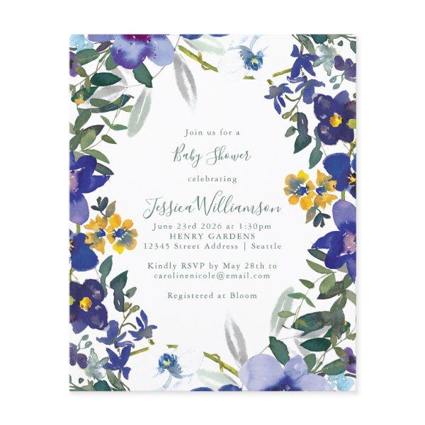 Budget Purple Orchid Floral Frame Baby Shower