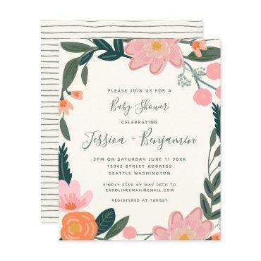 Budget Stylish Pink Garden Floral Baby Shower