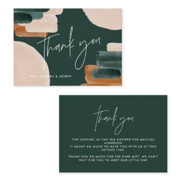 budget terracotta abstract baby shower thank you n note card