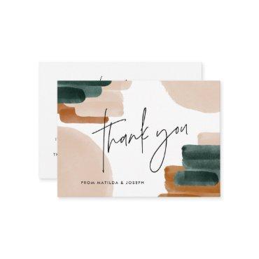 budget terracotta abstract baby shower thank you n note card