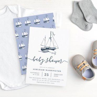 Budget Vintage Navy Ship Nautical Baby Shower