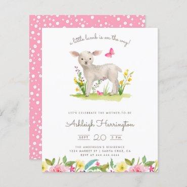 Budget Watercolor Lamb Spring Meadow Baby Shower