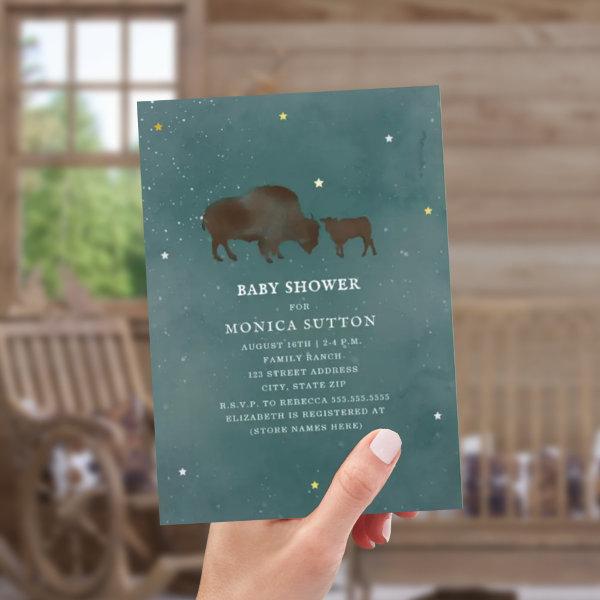 Buffalo Mama Watercolor Stars Neutral