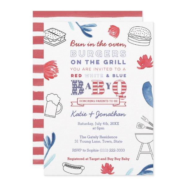 Bun in the Oven Red White Blue Couples