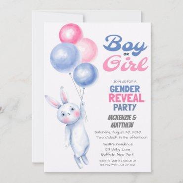 Bunny Rabbit and Balloon Gender Reveal