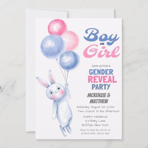 Bunny Rabbit and Balloon Gender Reveal