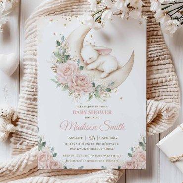 Bunny Rabbit Moon Pink Blush Floral