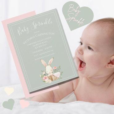 Bunny Watercolor Floral Baby Sprinkle Shower