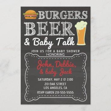 Burgers, Beer, & Baby Talk Baby Shower Invitation