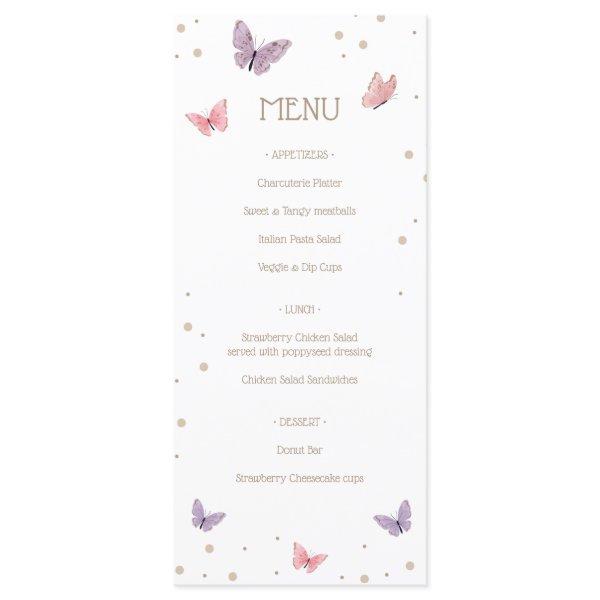Butterflies Menu