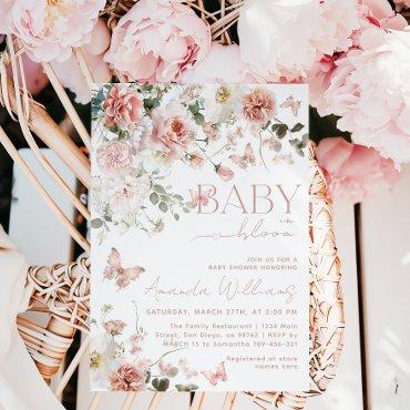 Butterfly Baby in Bloom Pink Floral Baby Shower