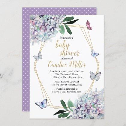 butterfly baby shower invitation purple invites