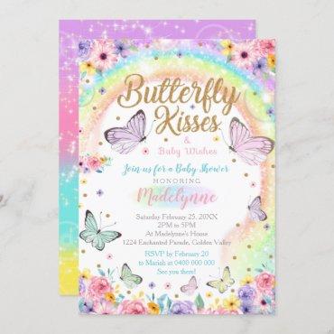 Butterfly Baby Shower Invitation Rainbow Butterfly