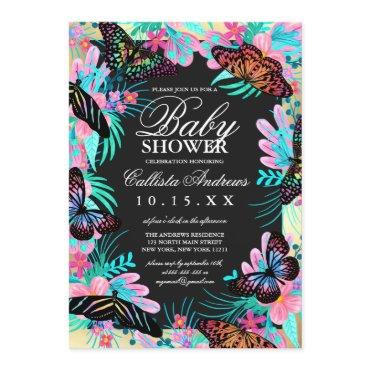 Butterfly Flowers Leaves Watercolor