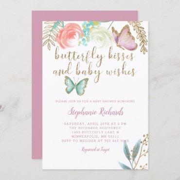Butterfly Kisses and  Baby Wishes Pink