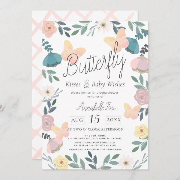 Butterfly Kisses Floral Garden Pink