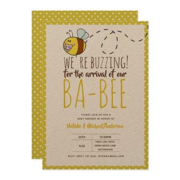 BUZZING For ARRIVAL of BA BEE Baby Shower Yellow