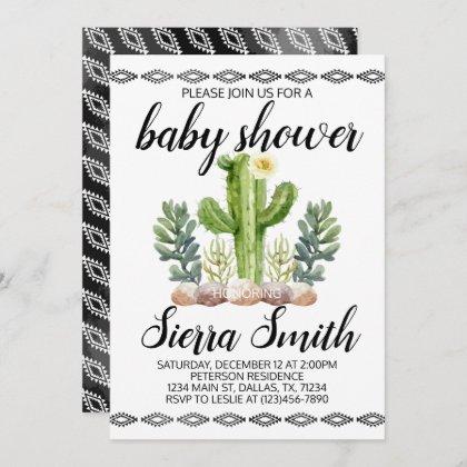Cactus Baby Shower Invitation Invite