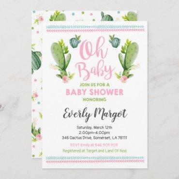 Cactus Baby Shower Invitation Succulent Shower