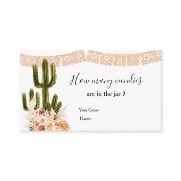 Cactus Taco bout Love Guess How Many Candies  Enclosure Card