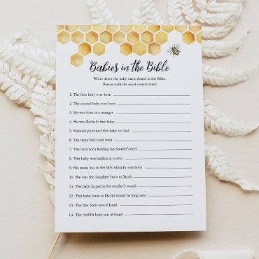 CALLA Babies In The Bible Baby Shower Game Card