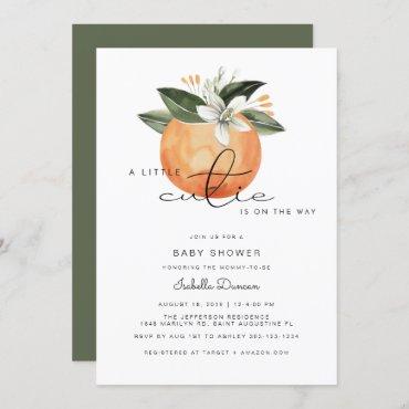 Calliope - A little Cutie Baby Shower Oranges Invitation