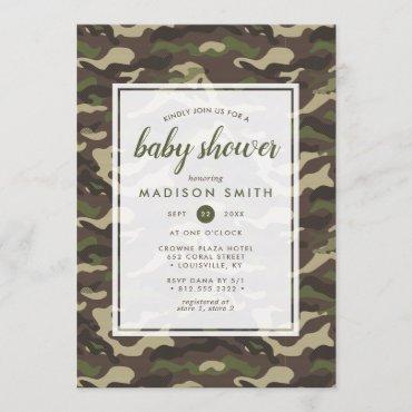 Camouflage Camo Green Baby Boy Shower