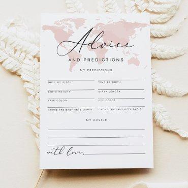CARMEN Pink Adventure Baby Advice Predictions Card