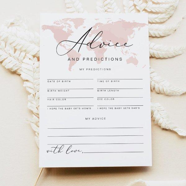 CARMEN Pink Adventure Baby Advice Predictions Card