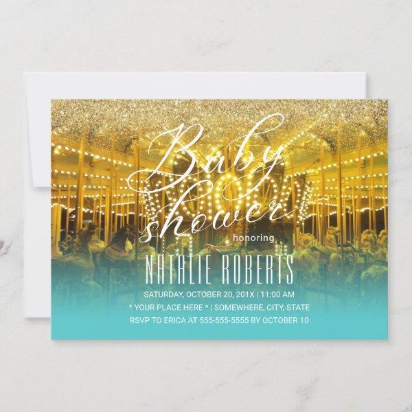 Carousel Modern Gold & Teal Typography