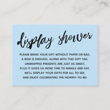 Casual Baby Blue Display Baby Shower No Wrapping Enclosure Card