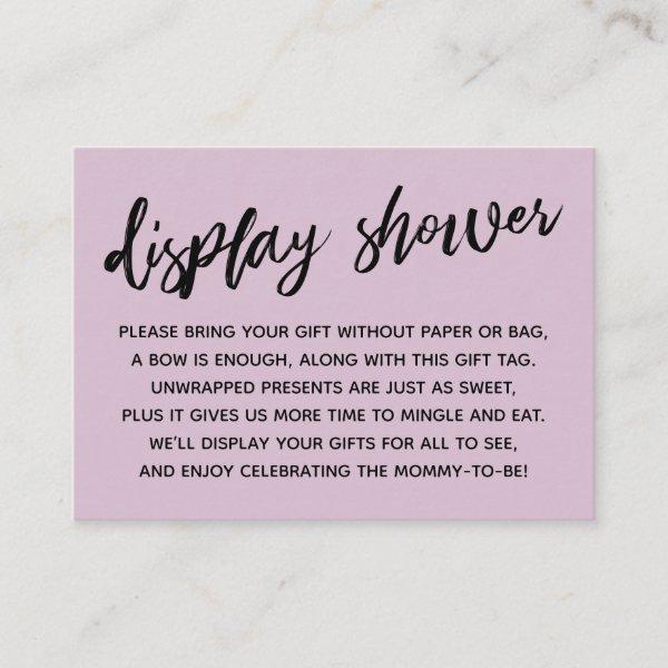 Casual Light Mauve Display Baby Shower No Wrapping Enclosure Card