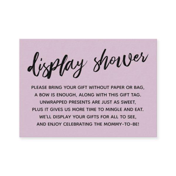 Casual Light Mauve Display Baby Shower No Wrapping Enclosure Card