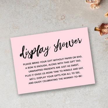 Casual Pastel Pink Display Baby Shower No Wrapping Enclosure Card