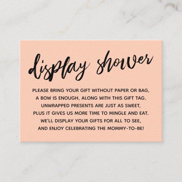 Casual Salmon Display Baby Shower No Wrapping Enclosure Card