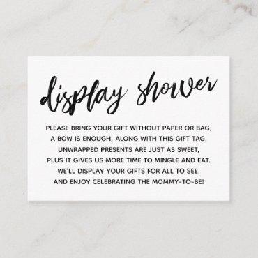 Casual Script Display Baby Shower No Gift Wrap Enclosure Card