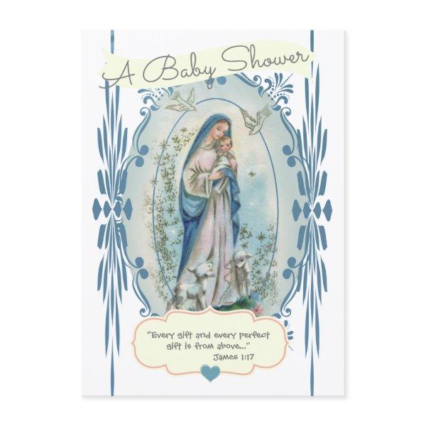 Catholic Religious Baby Shower New Mom Vintage