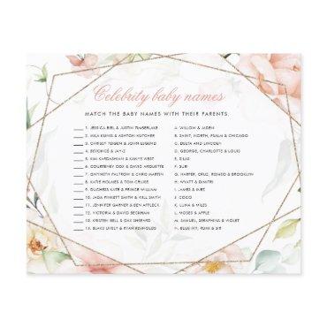 Celebrity Baby Names Girl Floral Baby Shower Game