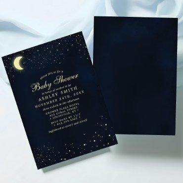 Celestial Moon Stars Midnight Blue