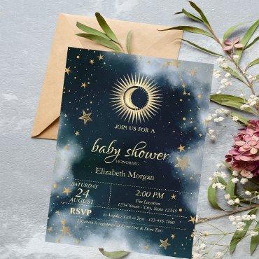 Celestial Sun,Moon,Stars Night Sky Baby Shower