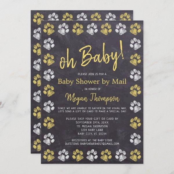 Chalkboard Yellow Gray Baby Shower By Mail