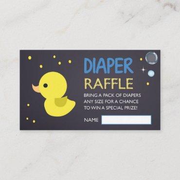 Chalkboard YellowRubber Ducky Diaper Raffle Ticket Enclosure Card