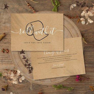 Change the Date Postponed Cancelled Rustic Boho