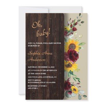Charming Royal Burgundy Sunflower Bridal Tea Party