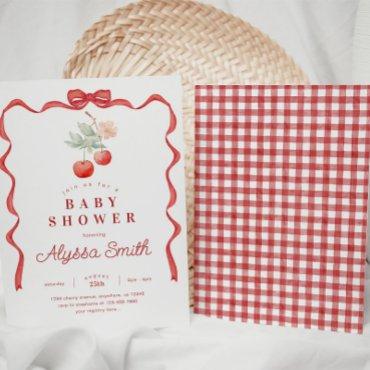Cherry and Red Ribbon Frame