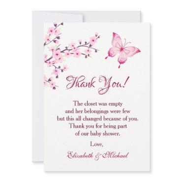Cherry Blossom Butterfly | Baby Shower Thank You