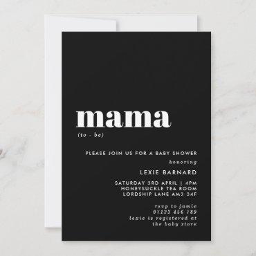 Chic Black and White Mama To Be