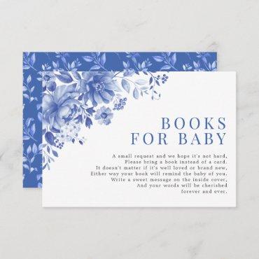 Chic Blue White Chinoiserie Garden Books for Baby Enclosure Card