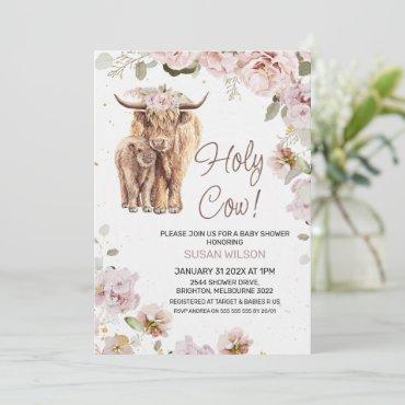 Chic Blush Floral Cow and Calf