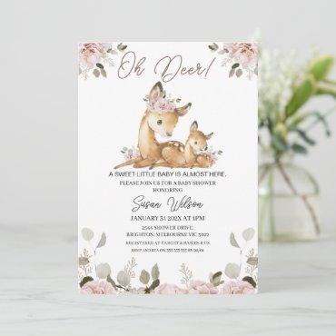 Chic Blush Floral Oh Deer
